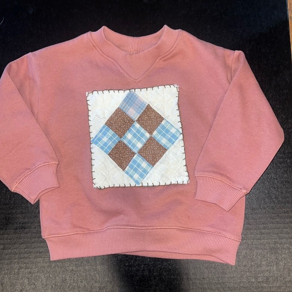 Child’s Patchwork Quilt Block Crewneck Sweatshirt - Picture 1 of 5